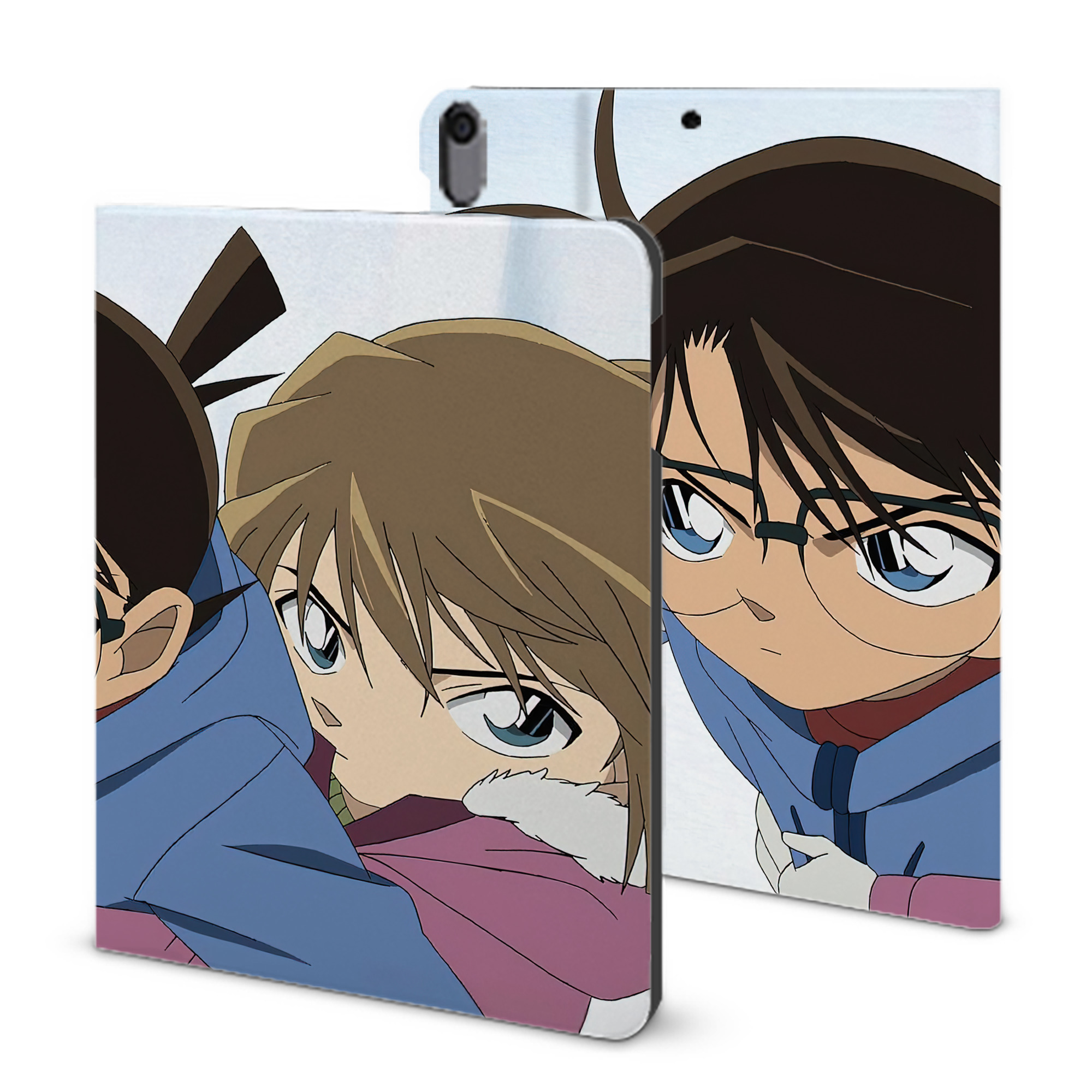 （画像用） 名探偵コナン Detective Conan IPad ケース ブック型 PUレザー TPU 耐衝撃 軽量 薄型 ペン収納なし 全面保護 IPad 各モデル対応